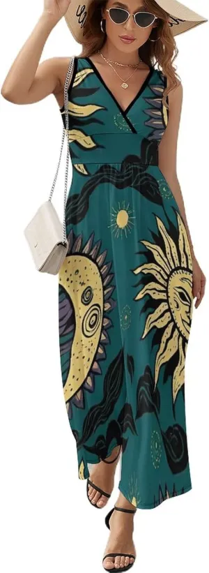 Women Girls Wrap Sleeveless Bodycon Cami Dress for Party Holiday Beach