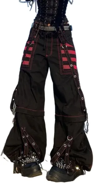 Women High Waisted Jeans Cargo Straight Leg Pants Loose Baggy Trousers Wide Leg Denim Jeans Pants Streetwear
