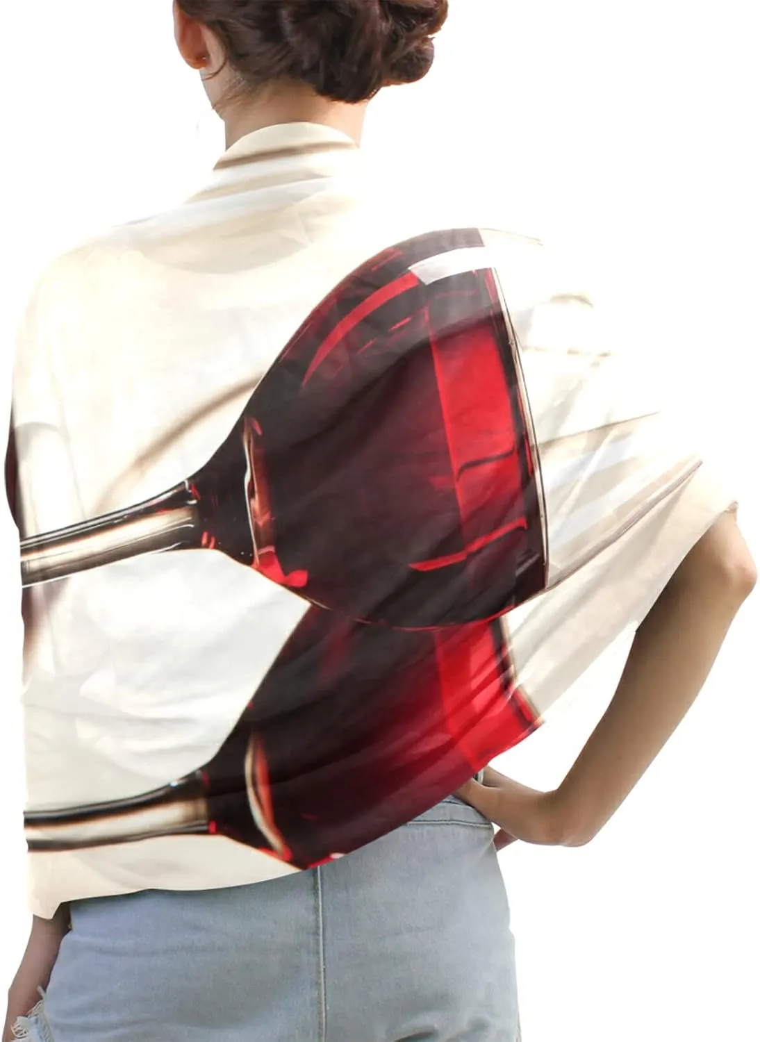 Women Long Silk Scarf, Satin Shawl Chiffon Large Stole Headscarf Sunscreen Wrap