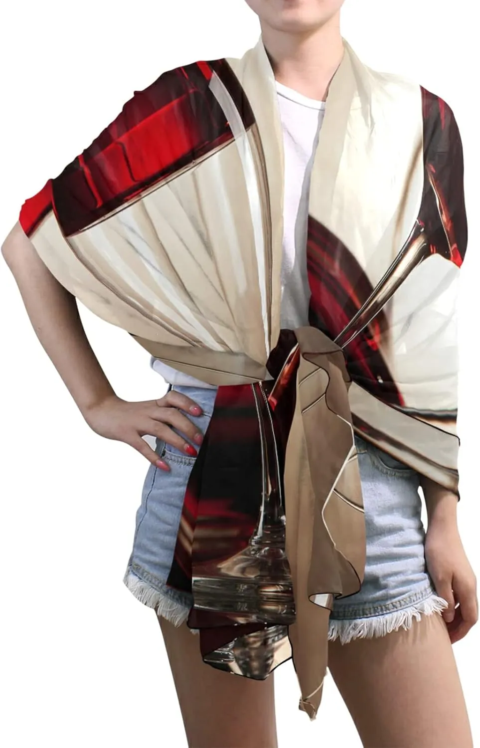 Women Long Silk Scarf, Satin Shawl Chiffon Large Stole Headscarf Sunscreen Wrap