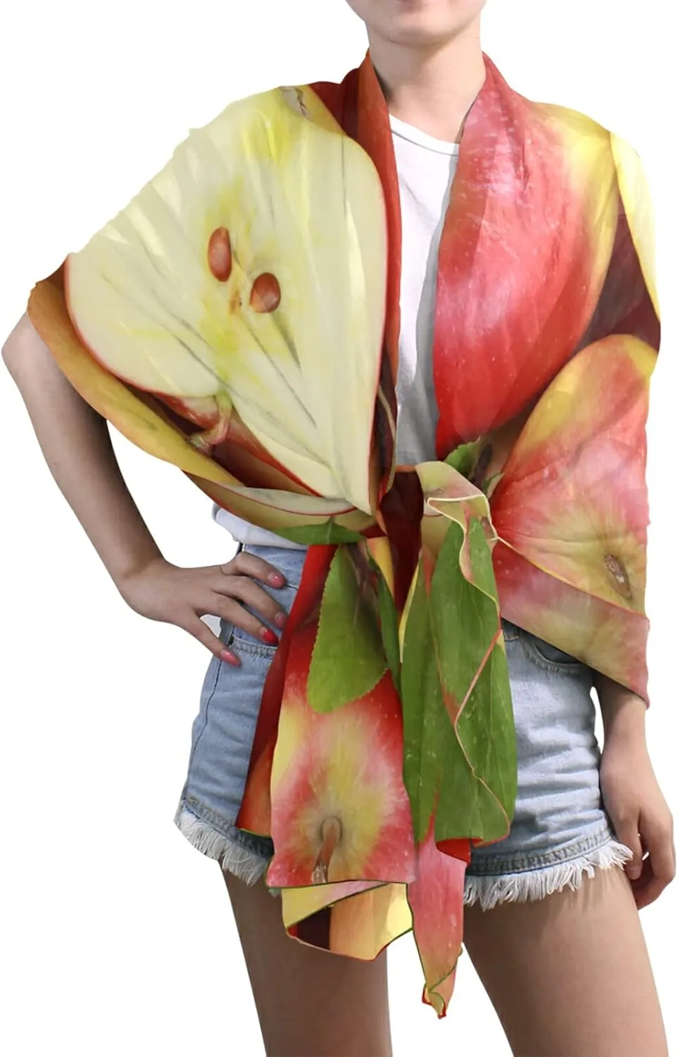 Women Long Silk Scarf, Satin Shawl Chiffon Large Stole Headscarf Sunscreen Wrap