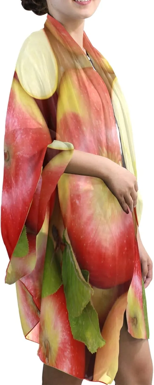 Women Long Silk Scarf, Satin Shawl Chiffon Large Stole Headscarf Sunscreen Wrap
