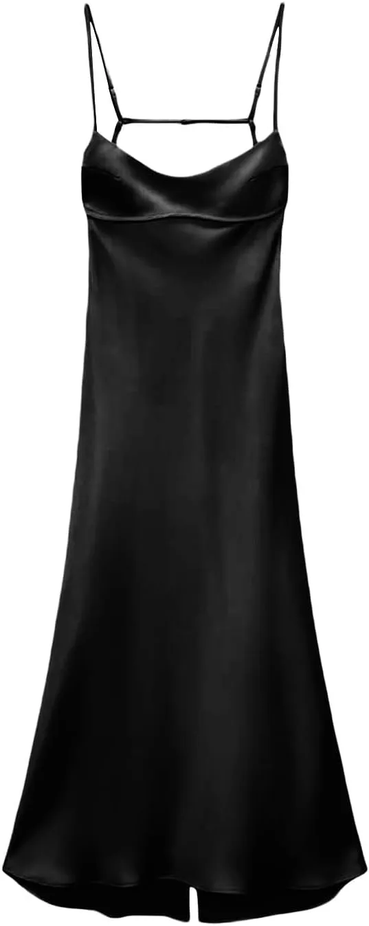 Women Slip Satin Maxi Dress Sleeveless Bodycon Long Dresses Backless Party Cocktail Dresses Summer 2023