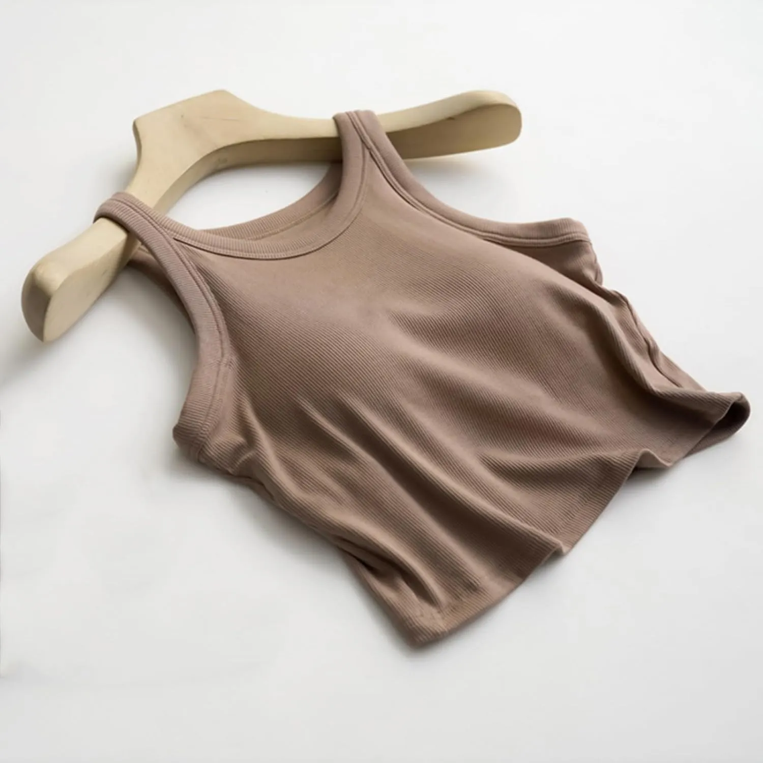 Women Tank Tops Shelf Bra Summer Cotton Basic Padded Yoga Rib Camisoles for Casual Workout Outfits Undershirts Cami