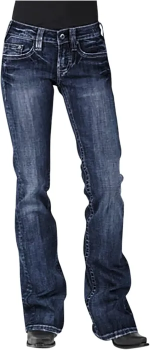 Women's Bootcut Jeans High Waisted Classic Fit Denim Pants Stretch Boyfriend Jeans with Pockets Trousers with Pockets