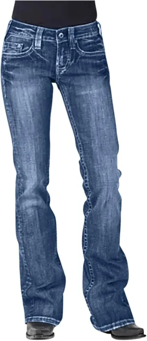Women's Bootcut Jeans High Waisted Classic Fit Denim Pants Stretch Boyfriend Jeans with Pockets Trousers with Pockets
