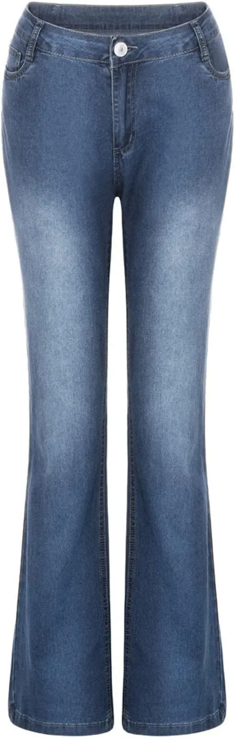 Women's Bootcut Jeans High Waisted Classic Fit Denim Pants Stretch Boyfriend Jeans with Pockets Trousers with Pockets