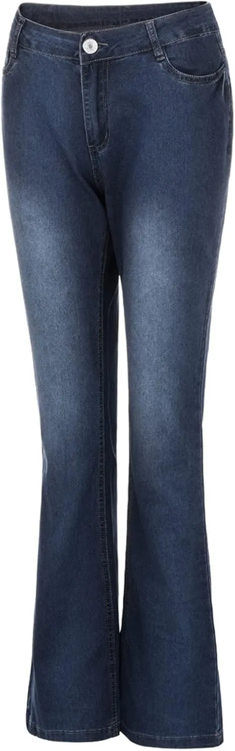 Women's Bootcut Jeans High Waisted Classic Fit Denim Pants Stretch Boyfriend Jeans with Pockets Trousers with Pockets