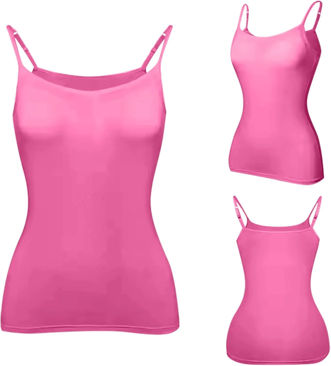 Womens Camisole Top with Built in Bra Adjustable Spaghetti Strap Tank Tops Workout Yoga Padded Sports Bras Plus Size