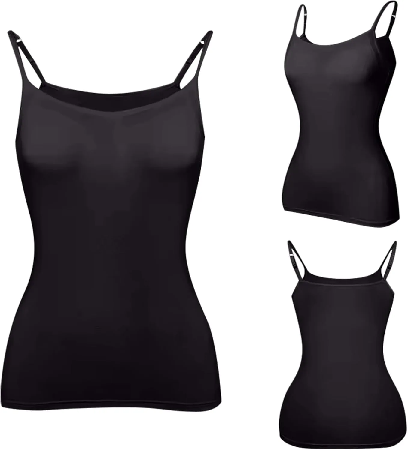 Womens Camisole Top with Built in Bra Adjustable Spaghetti Strap Tank Tops Workout Yoga Padded Sports Bras Plus Size