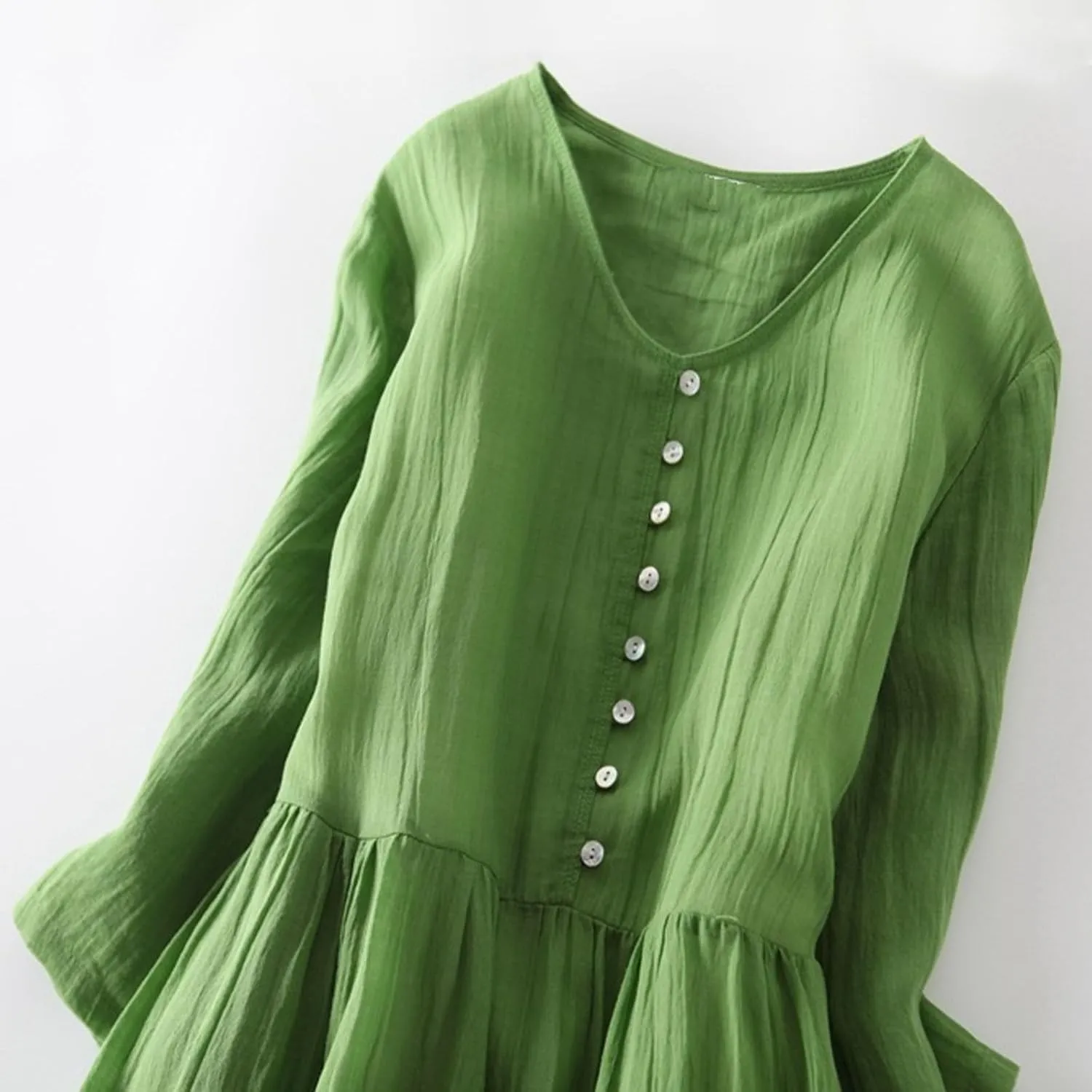 Womens Cotton Linen Dresses Summer Dressy Casual Short Sleeve Maxi Dresses Trendy Summer Vacation A Line Dress