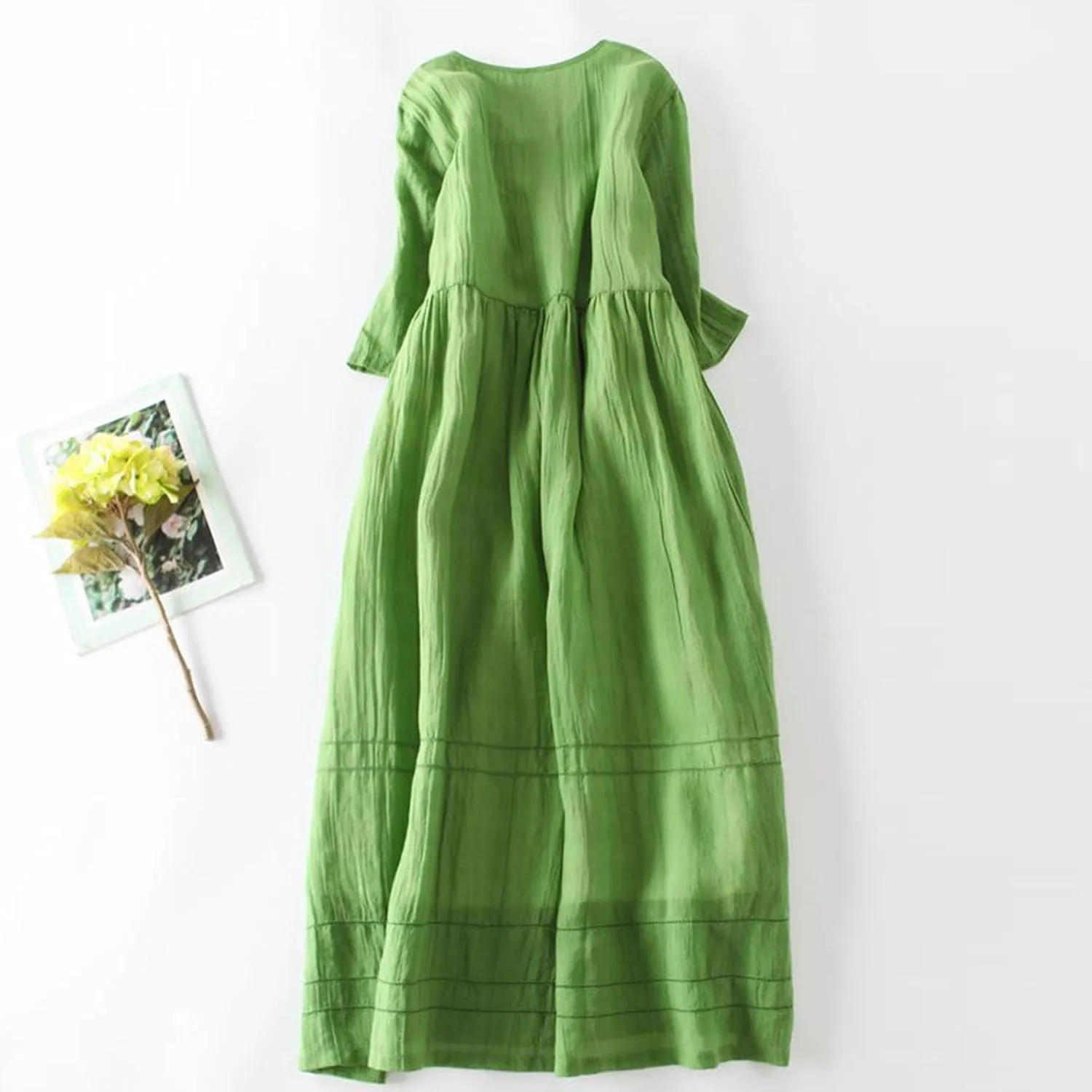 Womens Cotton Linen Dresses Summer Dressy Casual Short Sleeve Maxi Dresses Trendy Summer Vacation A Line Dress
