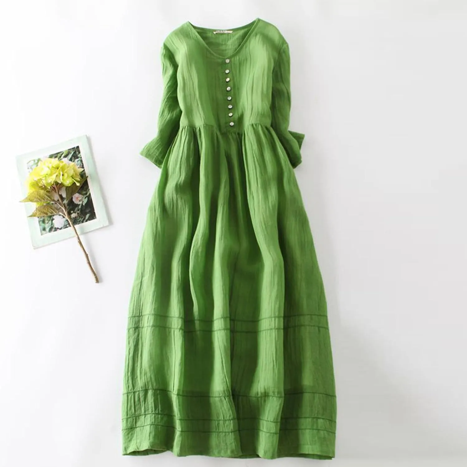 Womens Cotton Linen Dresses Summer Dressy Casual Short Sleeve Maxi Dresses Trendy Summer Vacation A Line Dress