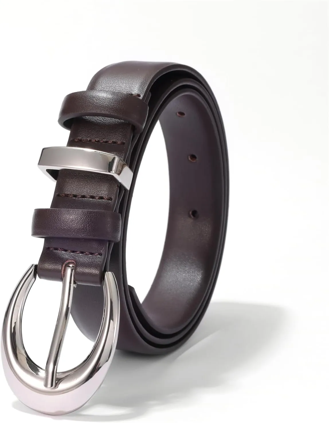 Women's Cow Leather Belt for Jeans Pants Fashion Ladies Skinny Dress Waist belt with Gold Buckle
