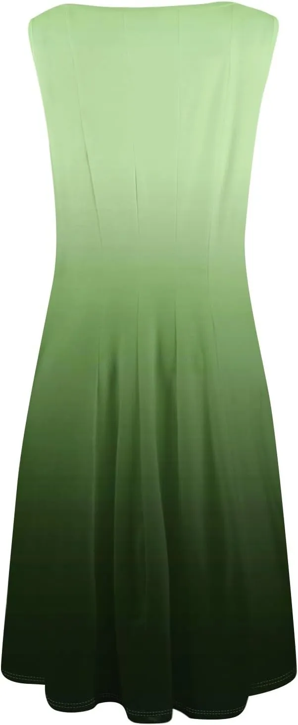 Women's Dresses Summer Tank Dress Cute Sundress Highwaisted Sleeveless Floral Dress Fashion Ruched Dresses with Pocket