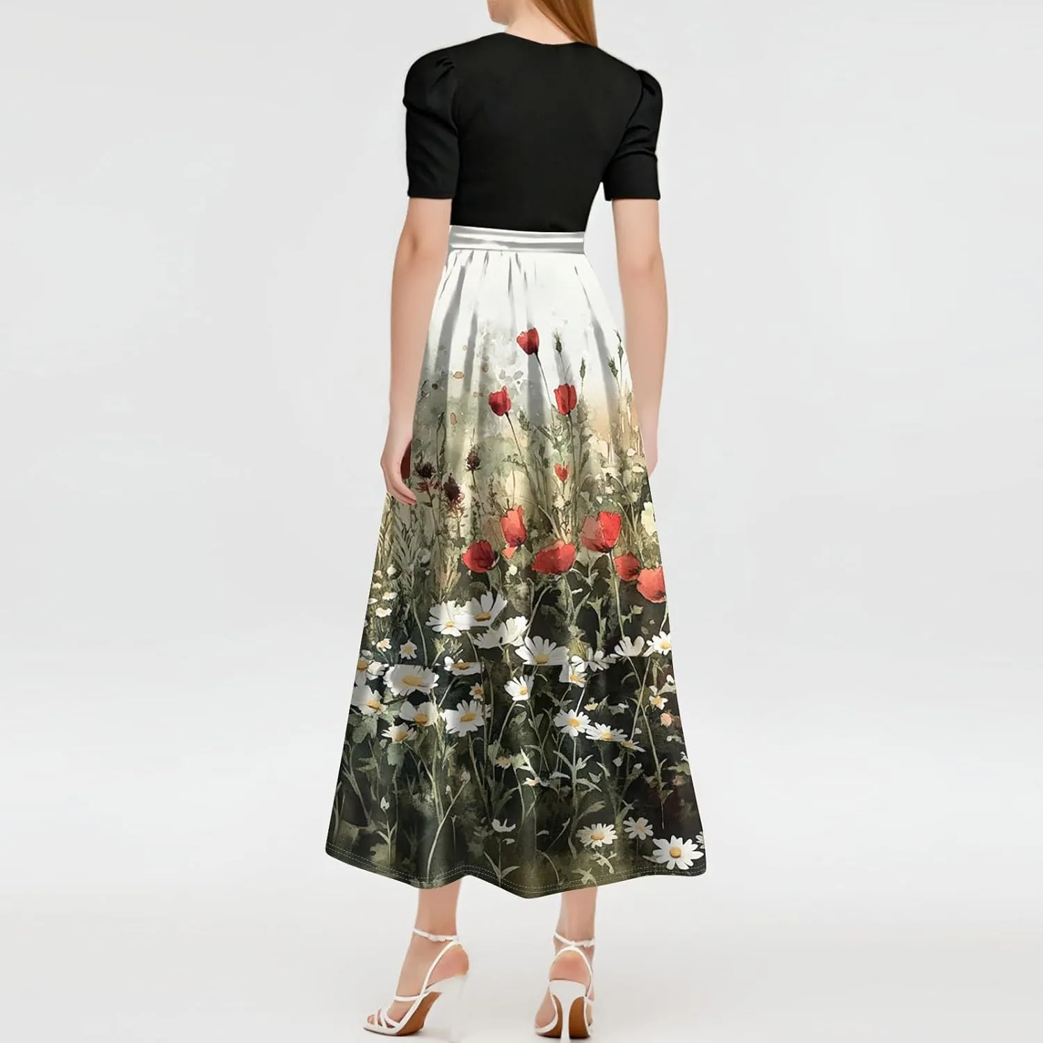 Womens Dresses,Womens Easter Dresses Plus Size A Line Wedding Guest Spring Summer Wrap Dress for Women 2025