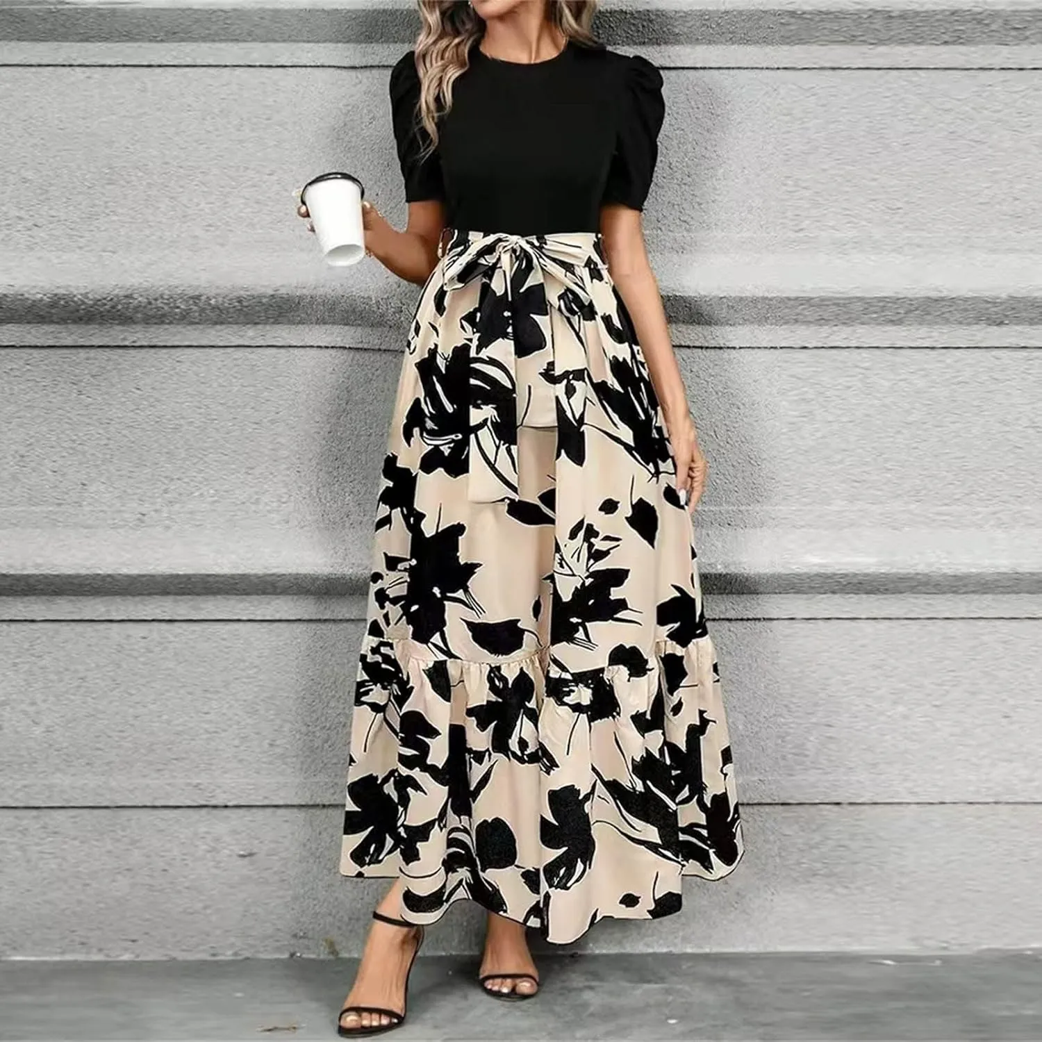 Womens Dresses,Womens Easter Dresses Plus Size A Line Wedding Guest Spring Summer Wrap Dress for Women 2025