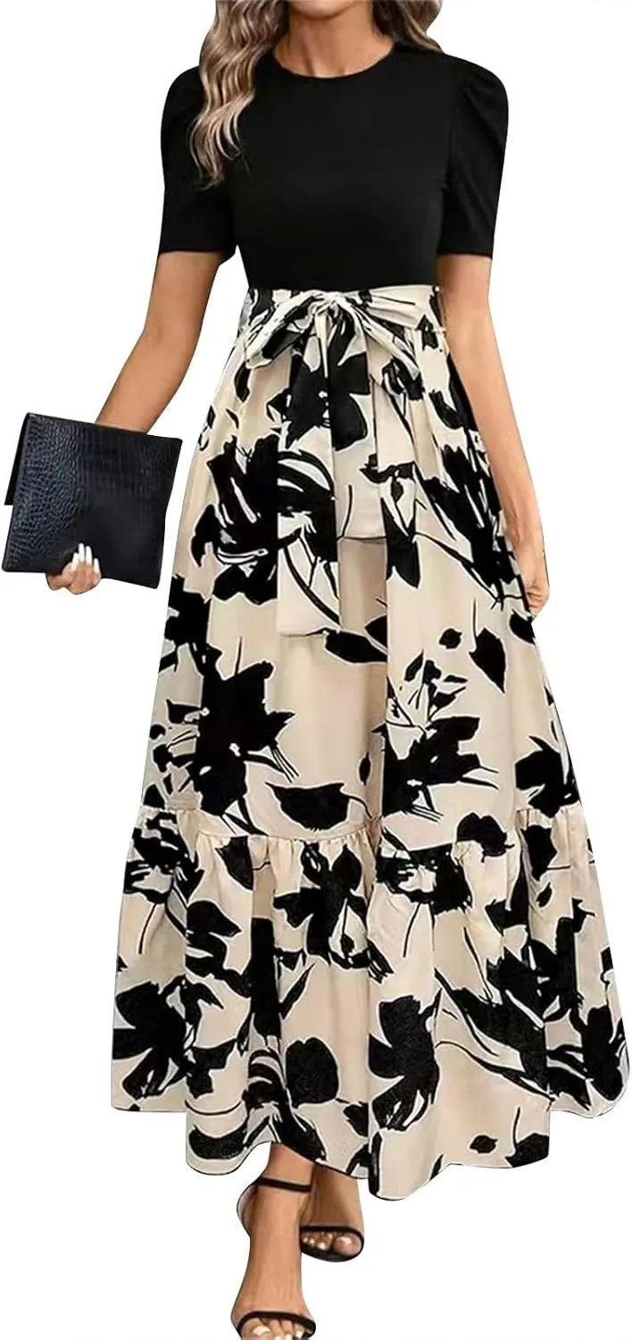 Womens Dresses,Womens Easter Dresses Plus Size A Line Wedding Guest Spring Summer Wrap Dress for Women 2025