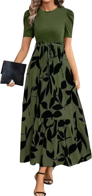Womens Dresses,Womens Easter Dresses Plus Size A Line Wedding Guest Spring Summer Wrap Dress for Women 2025