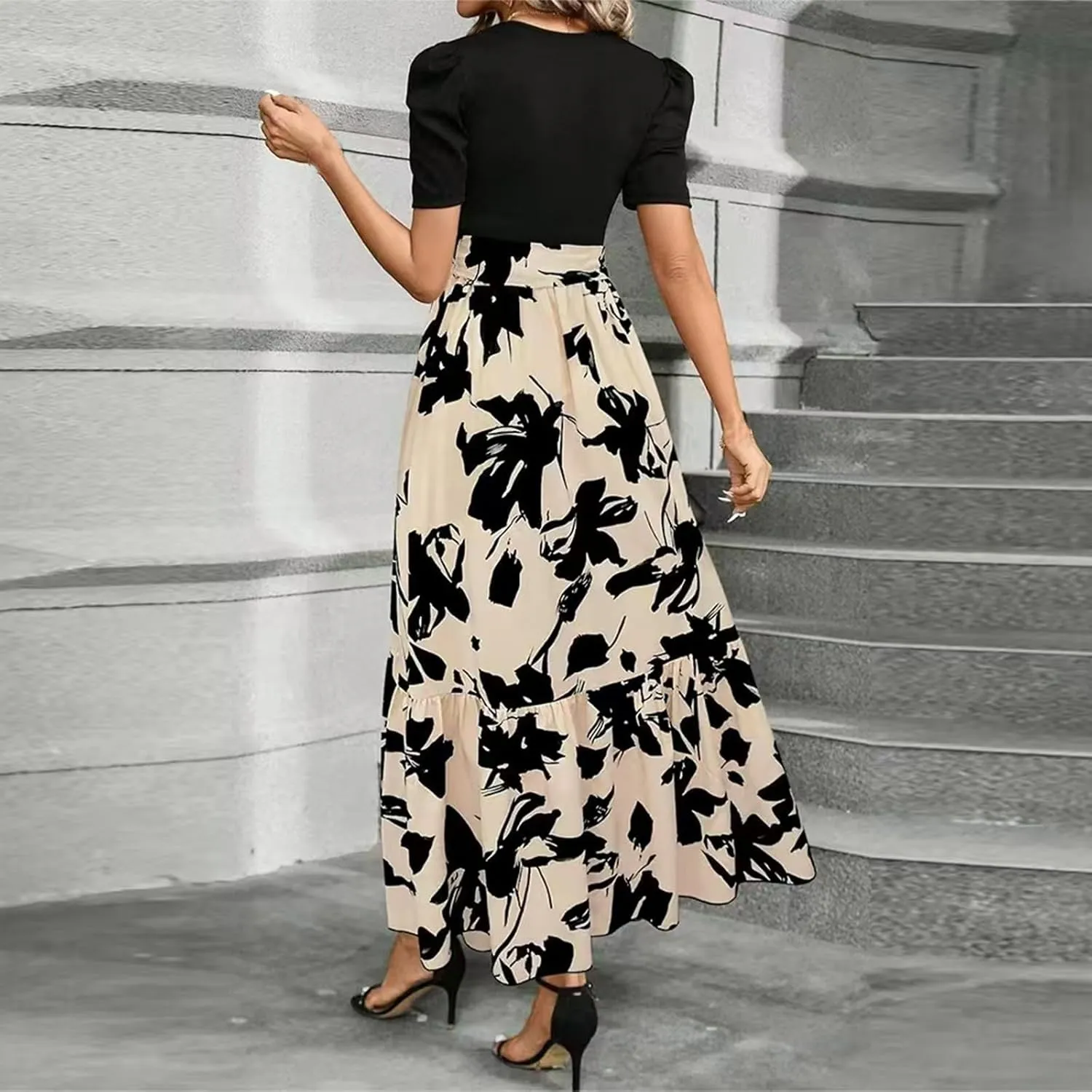 Womens Dresses,Womens Easter Dresses Plus Size A Line Wedding Guest Spring Summer Wrap Dress for Women 2025