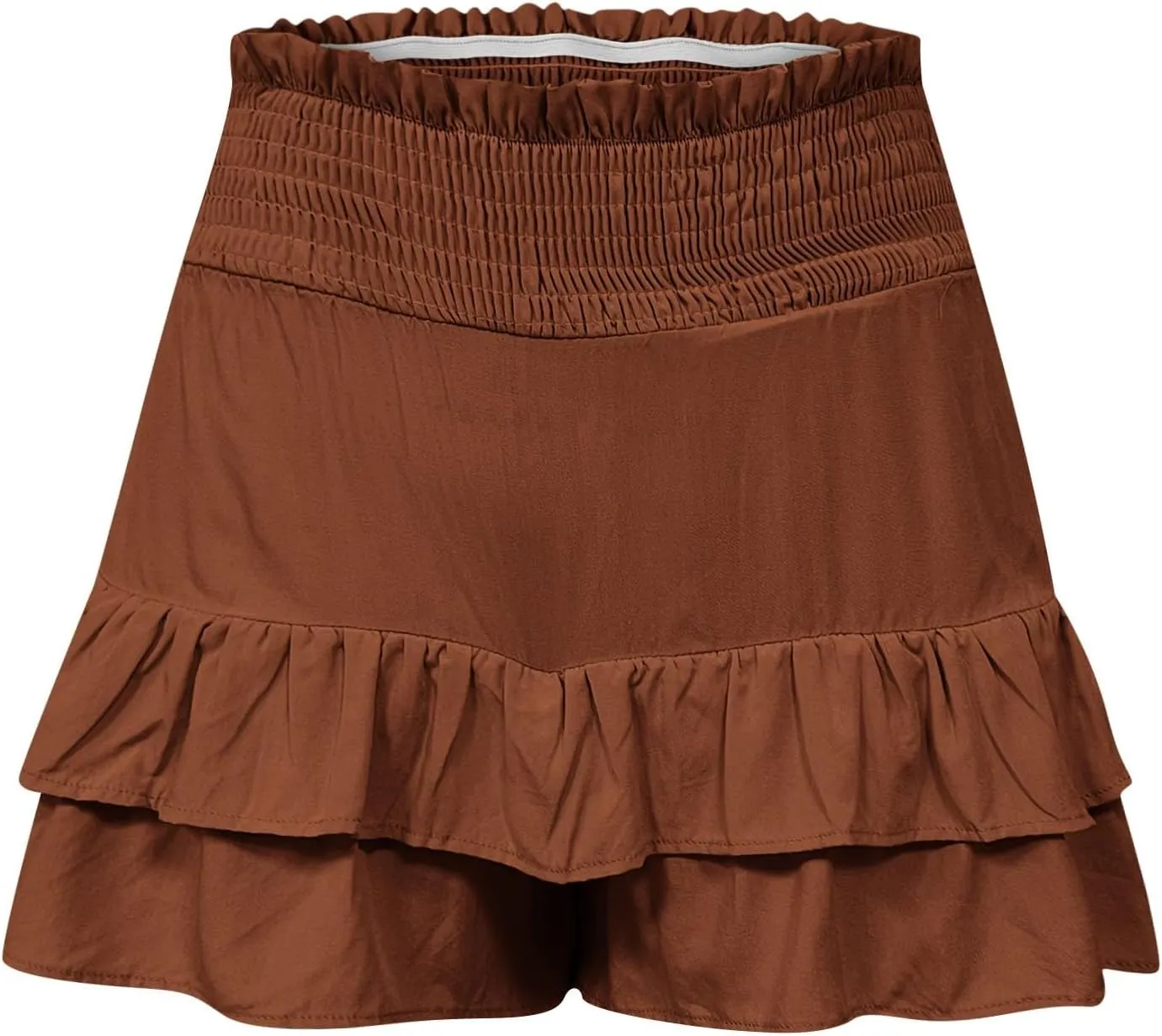 Women's High Waisted Ruffle Shorts Floral Pleated Hem Workout Shorts Baggy Summer Casual Cute Beach Shorts
