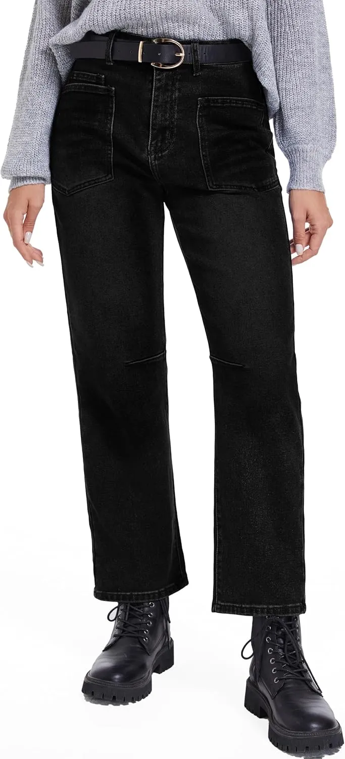 Womens Jeans Trendy High Waisted Stretchy Boyfriend Jeans for Women Baggy Denim Pants with Pocket