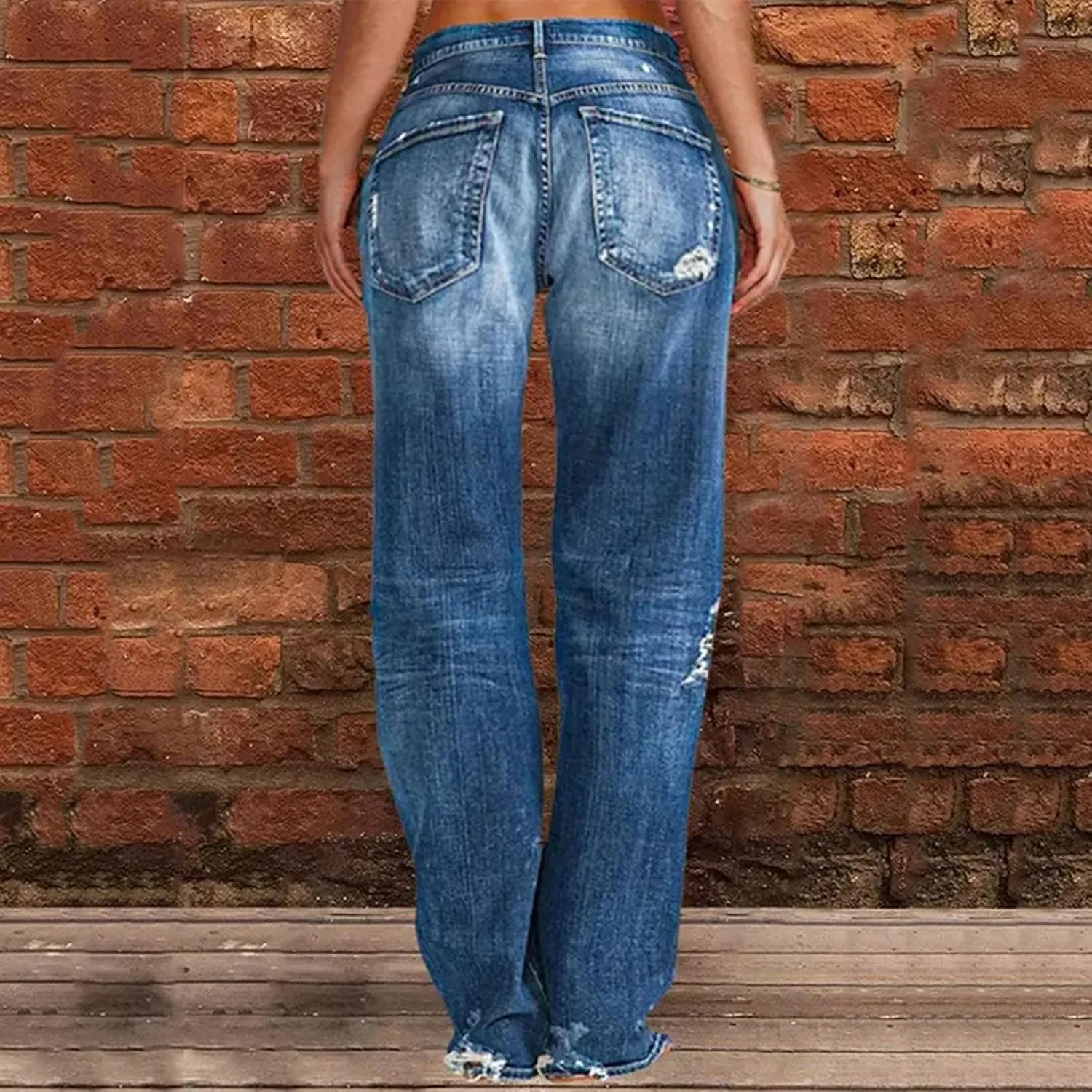 Womens Jeans Up Pants Jeans Mid Womens Poket Lace Denim Casual Women's Jeans Plus Size Skinny Jeans for Women Jeans