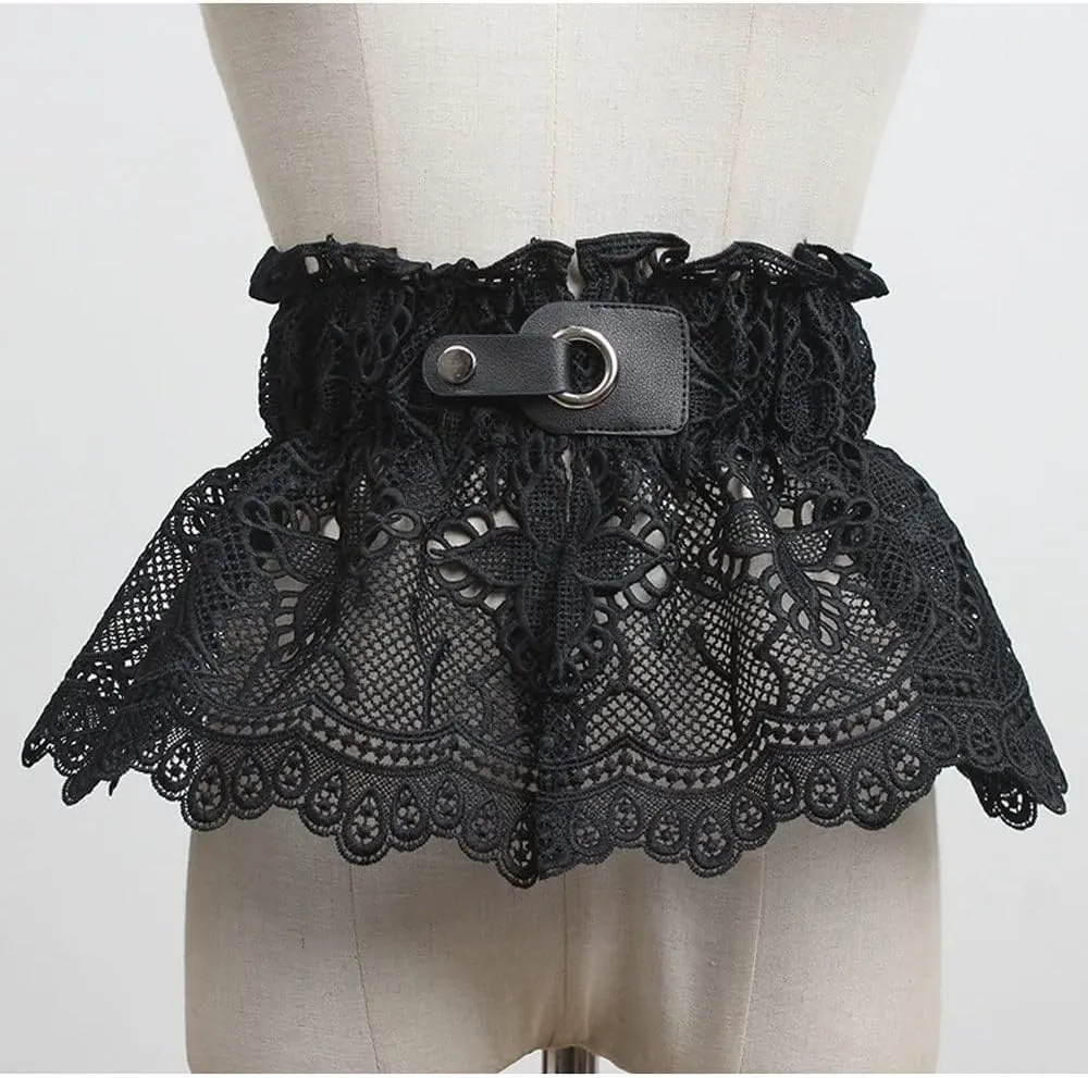 Womens Lace Belt Faux Leather Wrap Self Tie Waist Belt Cinch Boho Dress Belts