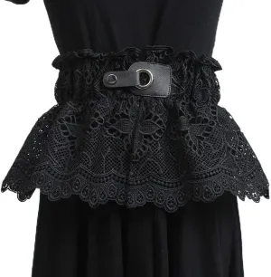 Womens Lace Belt Faux Leather Wrap Self Tie Waist Belt Cinch Boho Dress Belts