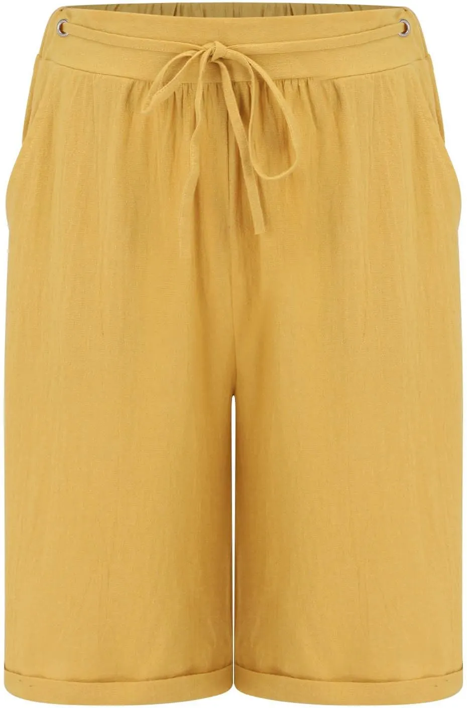 WomenS Linen Shorts Summer 2025 High Waisted Elastic Waist Dressy Casual Shorts Running Athletic Shorts