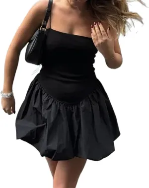 Women's Mini Dress Summer Slip Mini Patchwork Backless Ball Gown Short Dresses Evening Party Bodycon
