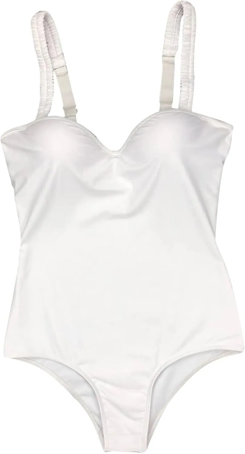 Womens One Piece Swimsuits Push up Swimsuits Full Coverage Bathing Suit Vintage Padded Retro V Neck Swimwear