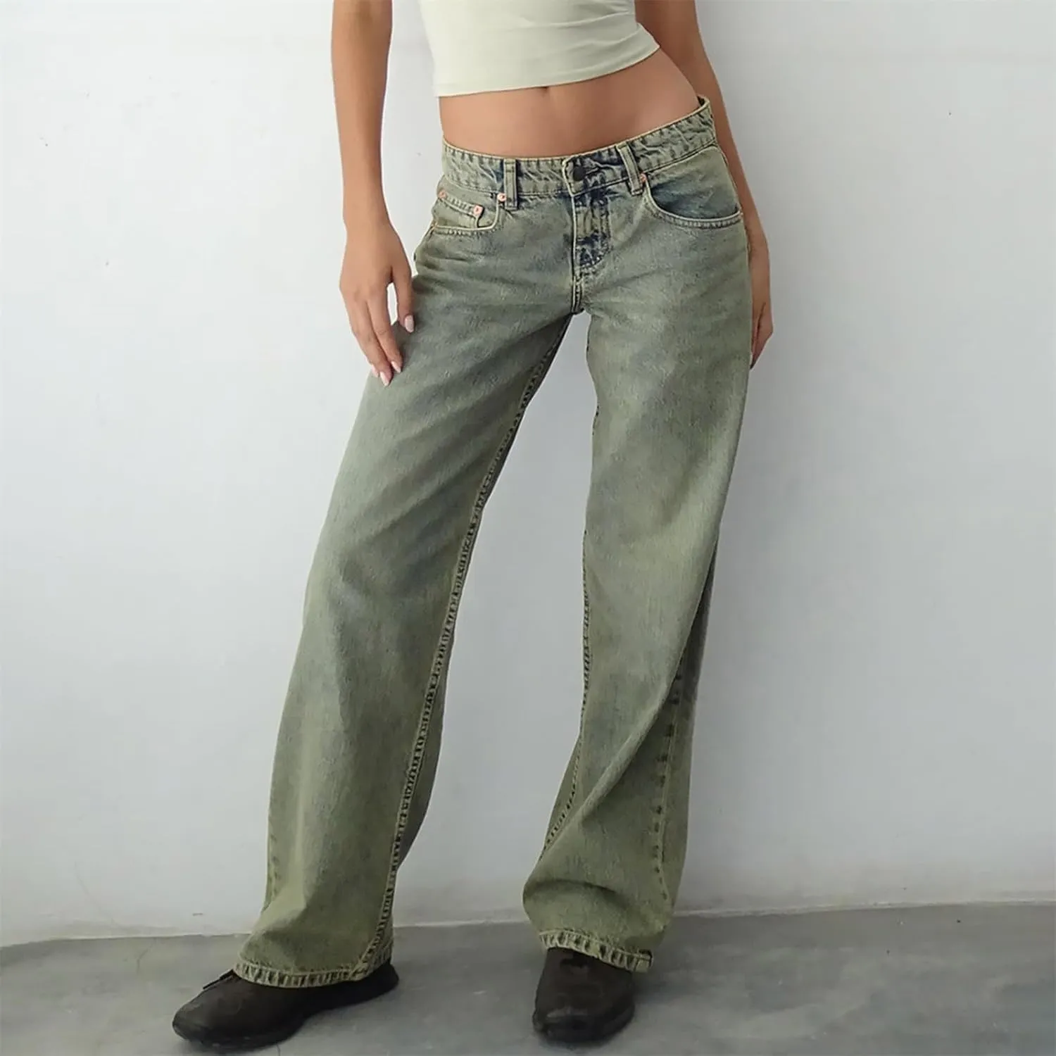 Womens Rise Stretch Boot Cut Jeans Fitting High Waisted Jeans Jeans Womans Woman's Jeans Jean