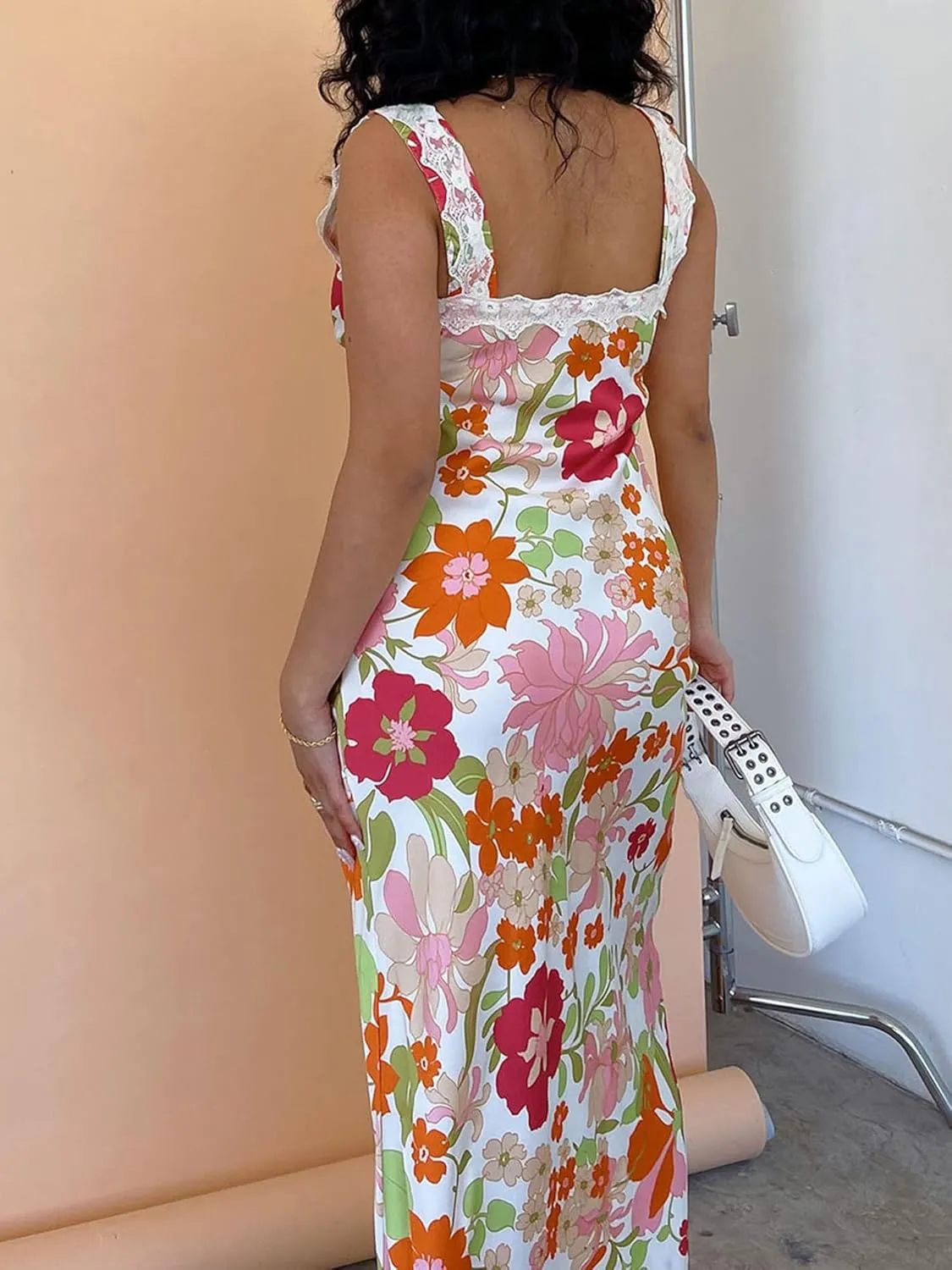 Women's Sexy Lounge Slip Long Dress Sleeveless Backless Bodycon Maxi Dresses for Cocktail Party