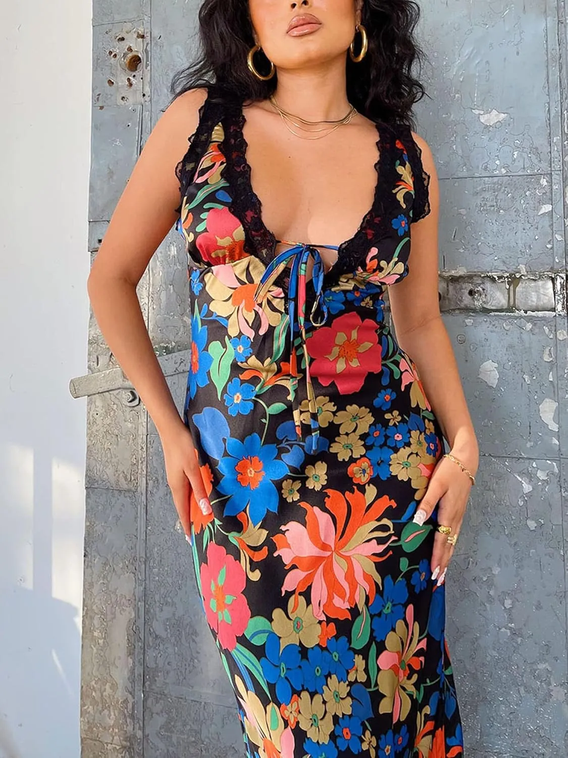 Women's Sexy Lounge Slip Long Dress Sleeveless Backless Bodycon Maxi Dresses for Cocktail Party