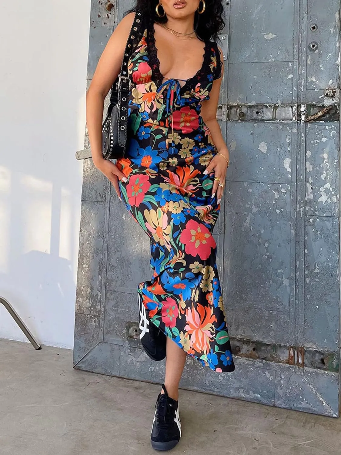 Women's Sexy Lounge Slip Long Dress Sleeveless Backless Bodycon Maxi Dresses for Cocktail Party