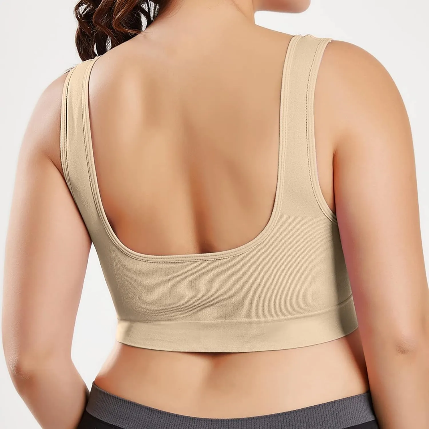 Womens' Sports Bra Longline Wirefree Padded with Medium Support, Sports Bras for Women, Workout Crop Tank Tops Padded