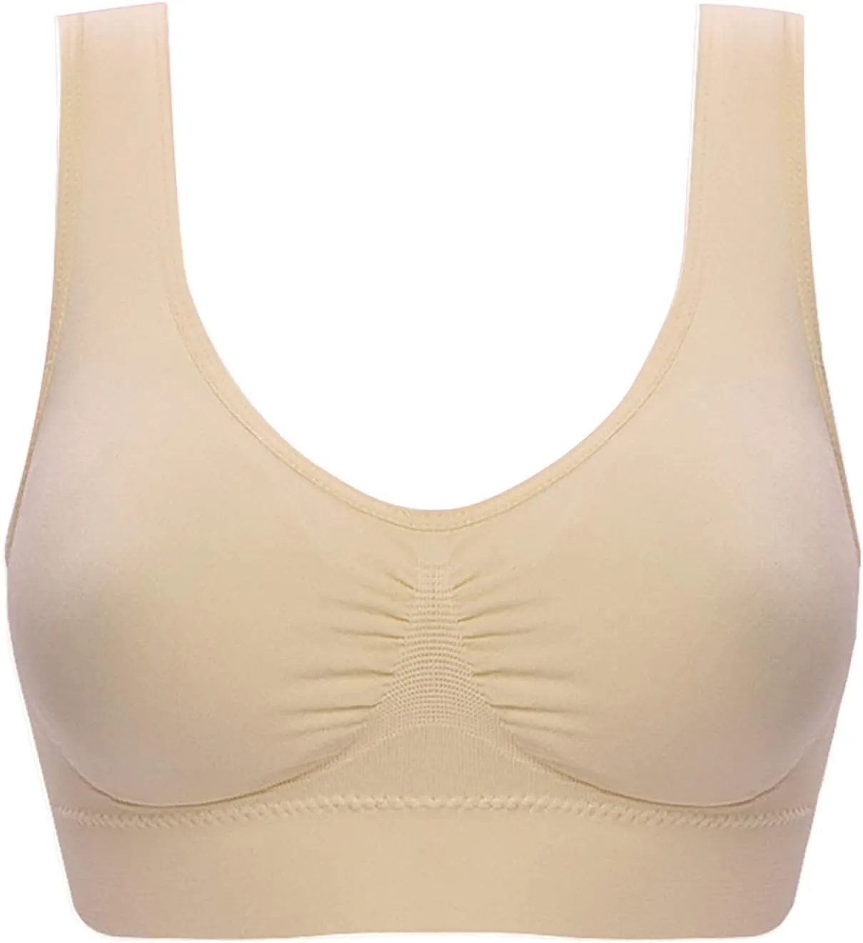 Womens' Sports Bra Longline Wirefree Padded with Medium Support, Sports Bras for Women, Workout Crop Tank Tops Padded