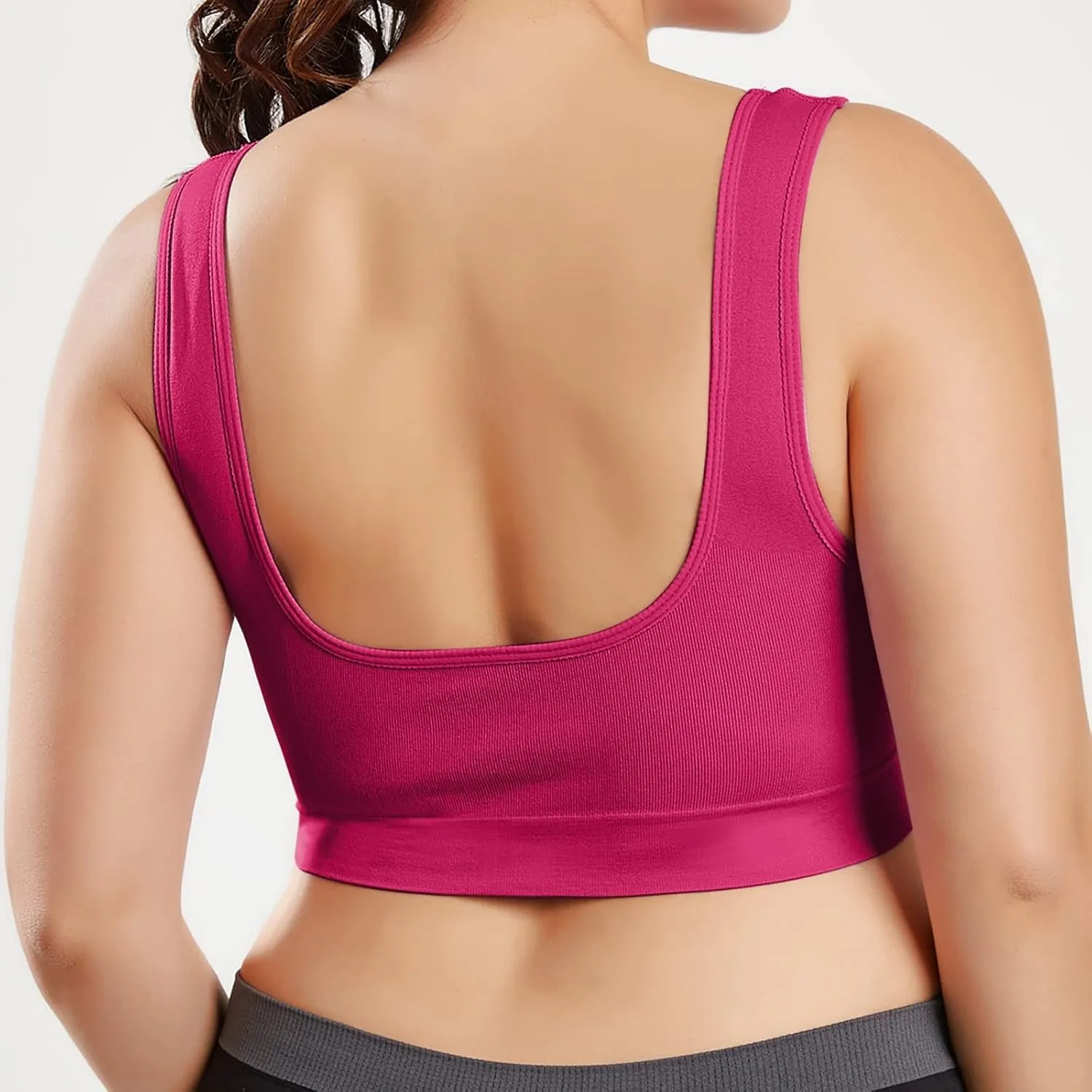 Womens' Sports Bra Longline Wirefree Padded with Medium Support, Sports Bras for Women, Workout Crop Tank Tops Padded