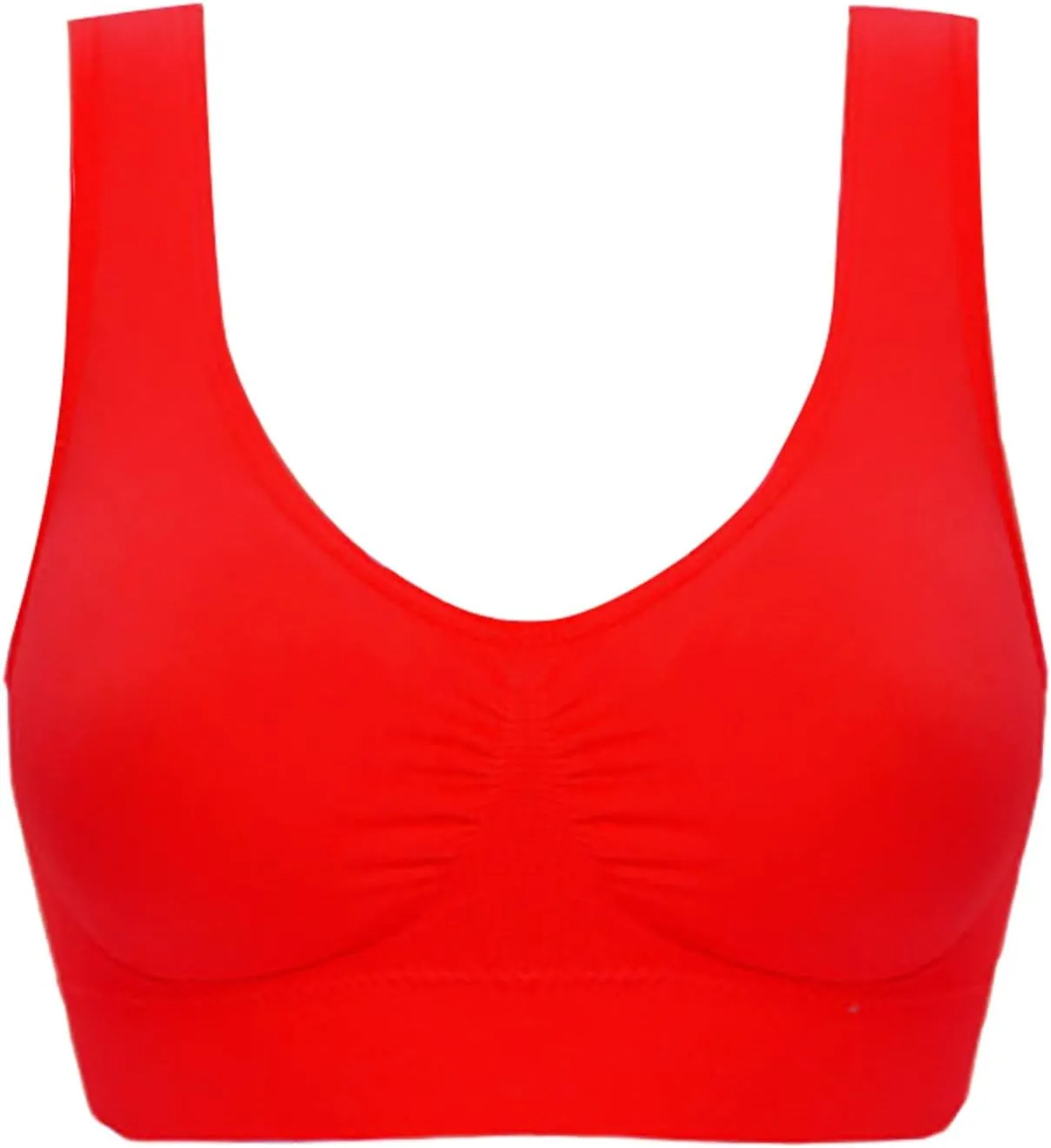 Womens' Sports Bra Longline Wirefree Padded with Medium Support, Sports Bras for Women, Workout Crop Tank Tops Padded