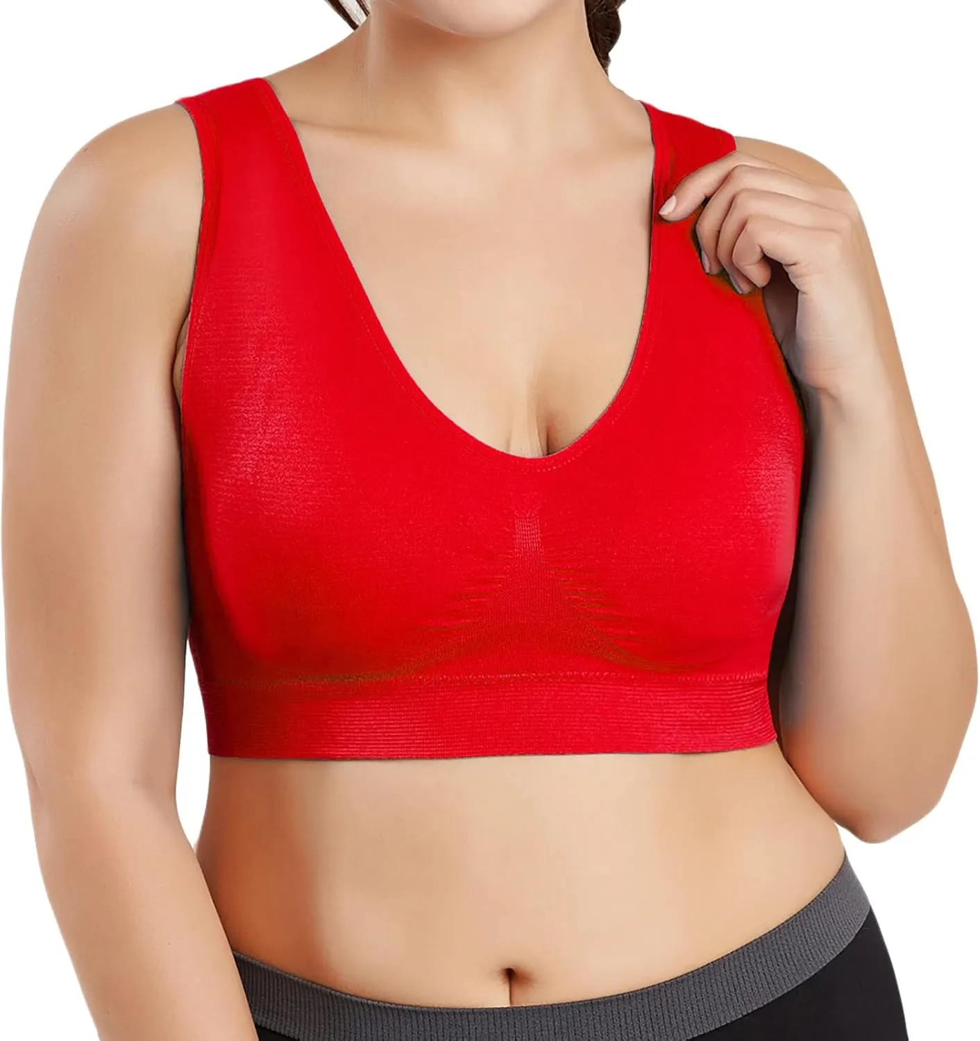 Womens' Sports Bra Longline Wirefree Padded with Medium Support, Sports Bras for Women, Workout Crop Tank Tops Padded