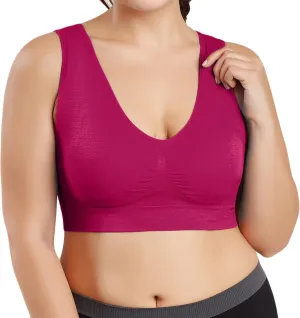 Womens' Sports Bra Longline Wirefree Padded with Medium Support, Sports Bras for Women, Workout Crop Tank Tops Padded