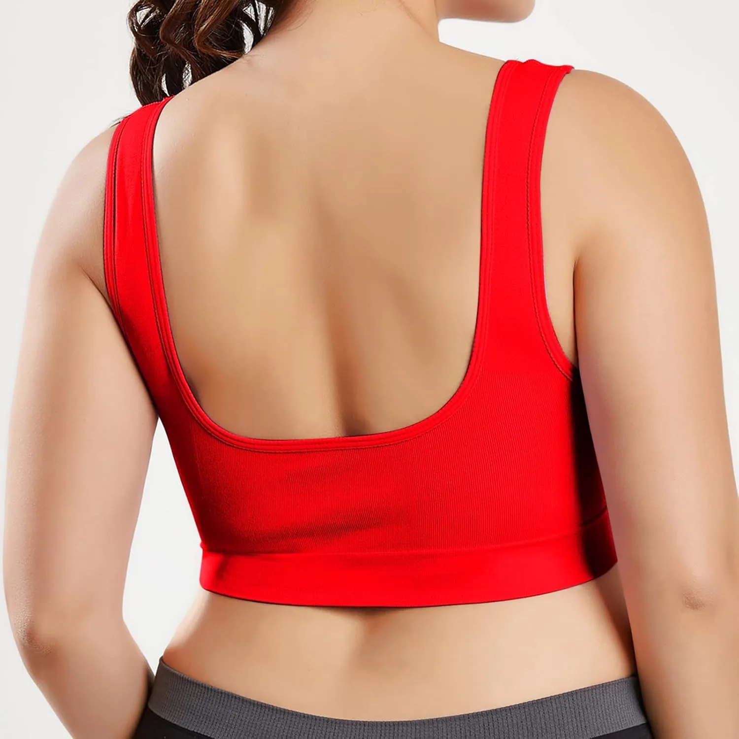 Womens' Sports Bra Longline Wirefree Padded with Medium Support, Sports Bras for Women, Workout Crop Tank Tops Padded