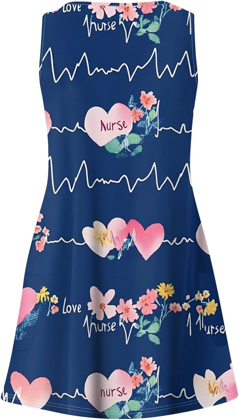 Women's Summer Dresses V Neck Casual Sundress 2025 Beach Swimsuit Coverup Vacation Sleeveless Dress with Pocket