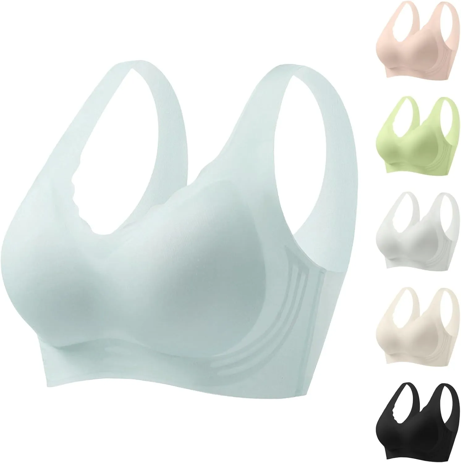 Womens Wireless Push Up Bra Comfort Seamless Super Gather Bra Advocatey Lifting Bras Anti Sagging Breasts for Older Women