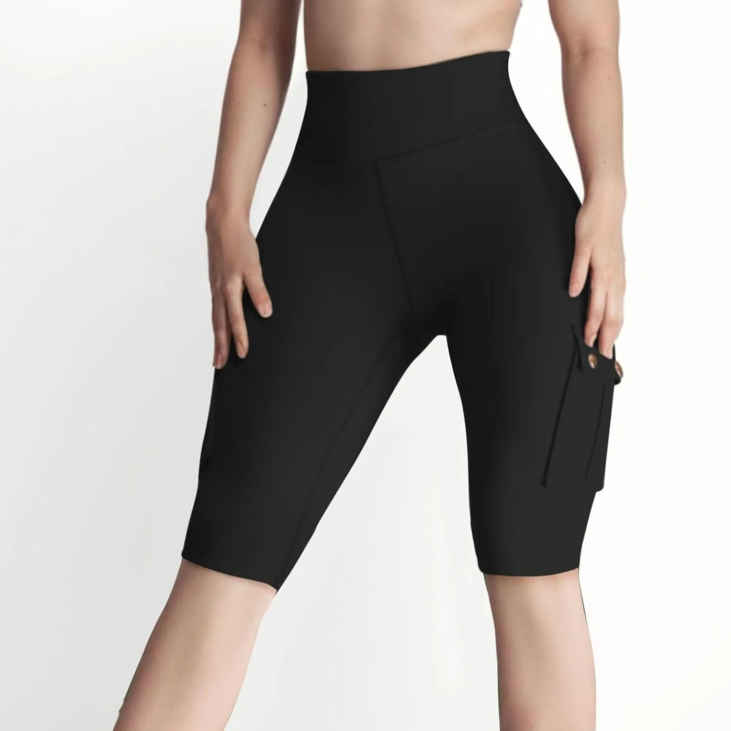 Workout Shorts Women with Pockets High Waisted Tummy Control Cargo Shorts Butt Lift 4-Way Stretch Athletic Shorts