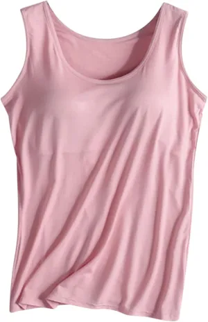 Workout Tank Tops for Women with Built in Bras Padded Modal Breathable Solid Basic Tanks Plus Size Casual Running Yoga Shirts