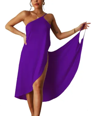 Wrap Dress Cover Up, Womens Cover Ups Beach Spaghetti Strap Sarongs Beach Backless Wrap Midi Dresses