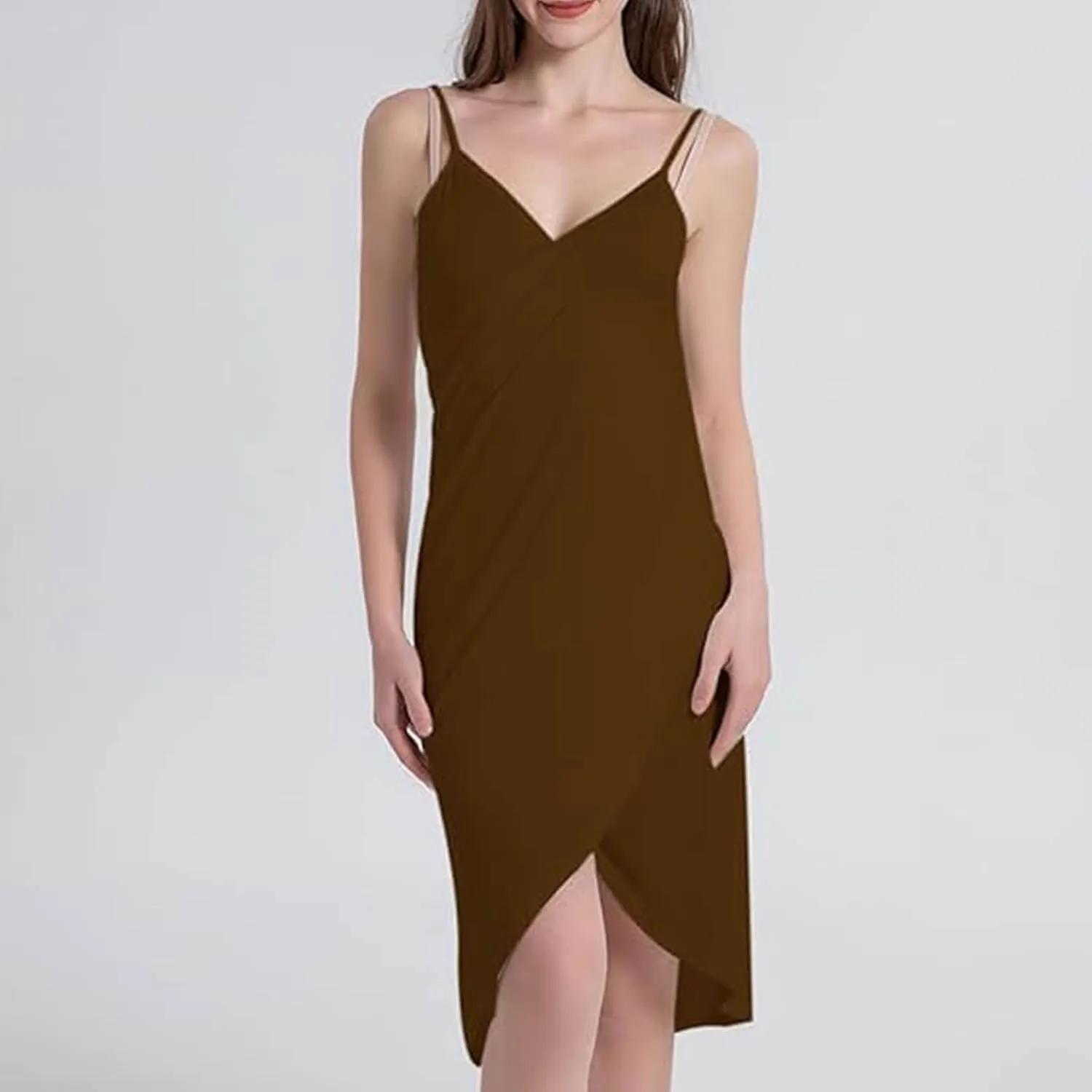 Wrap Dress Cover Up, Womens Cover Ups Beach Spaghetti Strap Sarongs Beach Backless Wrap Midi Dresses