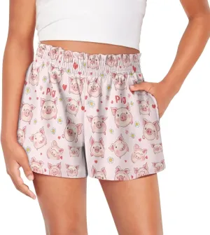 Xpyiqun Flowy Shorts Girls High Waist Butterfly Shorts 2 in 1 Running Athletic Shorts Spandex Liner Skirts Summer